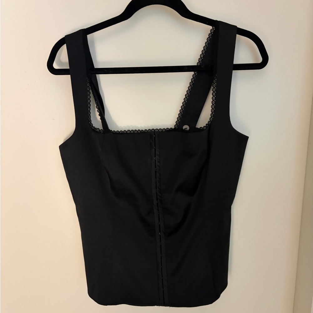 Reformation Black Top with Lace Detail
